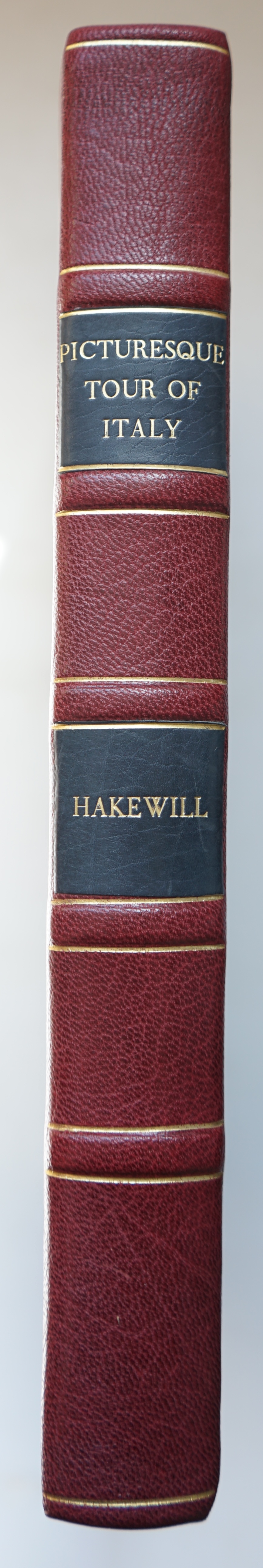 Hakewell, James - A Picturesque Tour of Italy from Drawings made in 1816-1817, 4to, rebound quarter morocco with marbled boards, with half title, additional engraved title and 63 plates, John Murray, London, 1820.